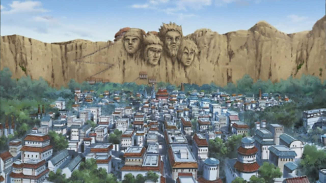 Hokage Rock Konagakuren Hidden Leaf Village Wallpaper