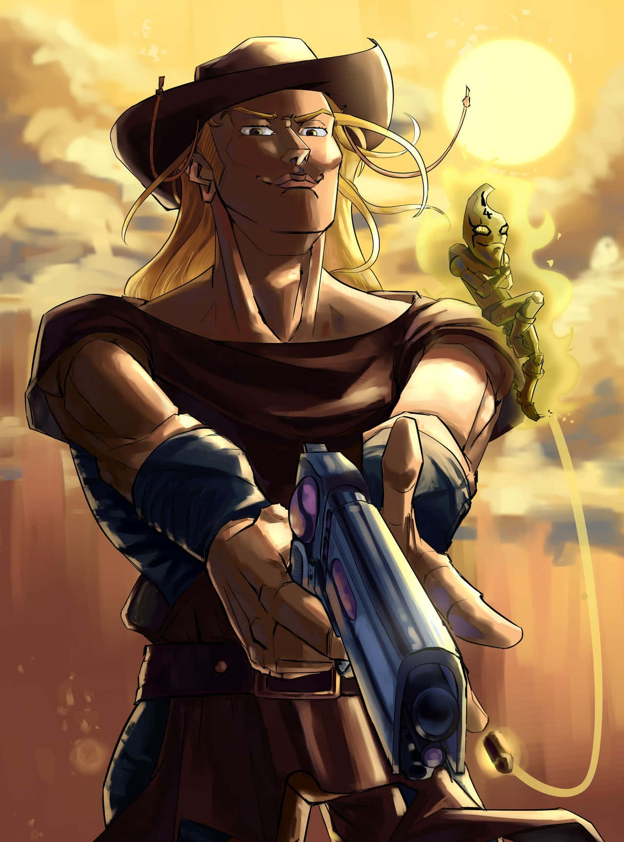 Hol Horse Sunset Standoff Wallpaper