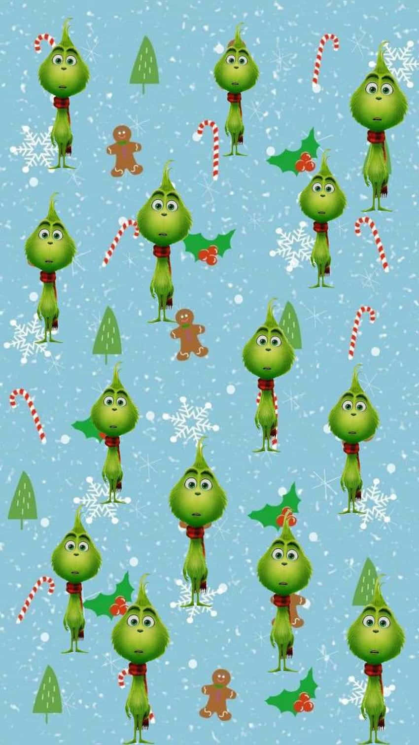 Holiday Grinch Pattern Wallpaper