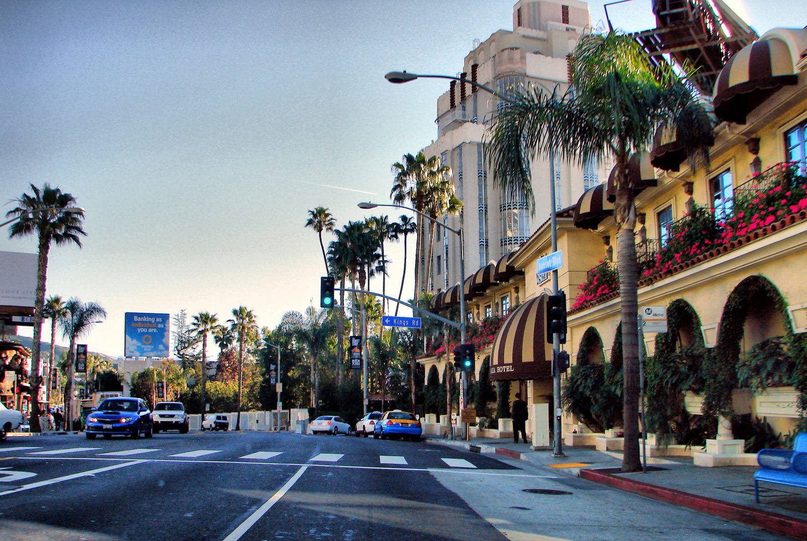 Hollywood Street Sunset Plaza Hotel Wallpaper