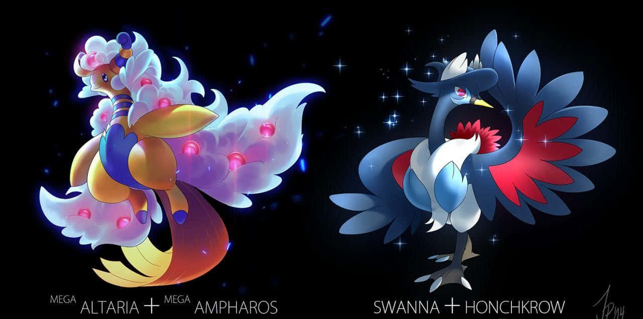 Honchkrow And Swanna Hybrid Wallpaper