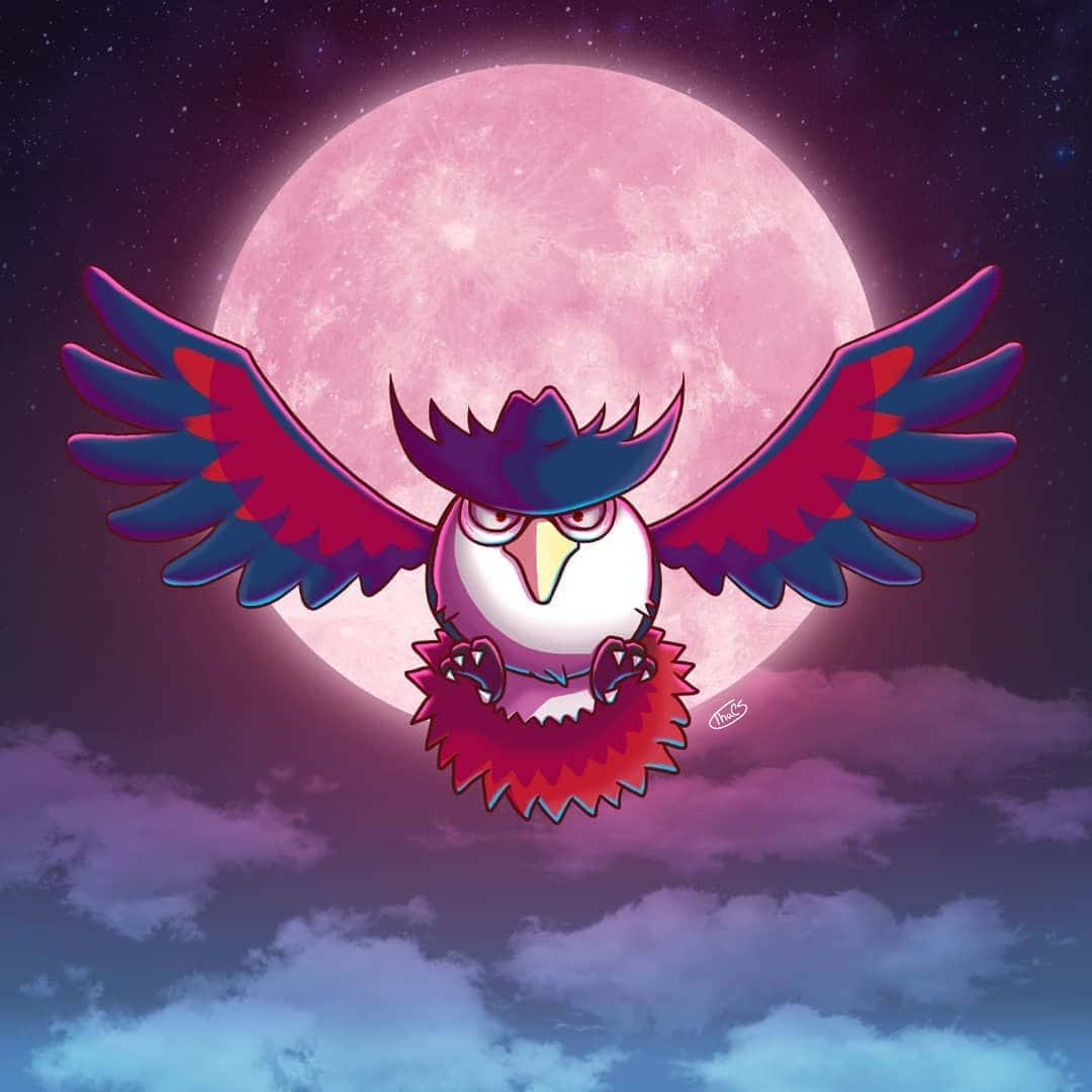 Honchkrow Flying During Full Moon Wallpaper