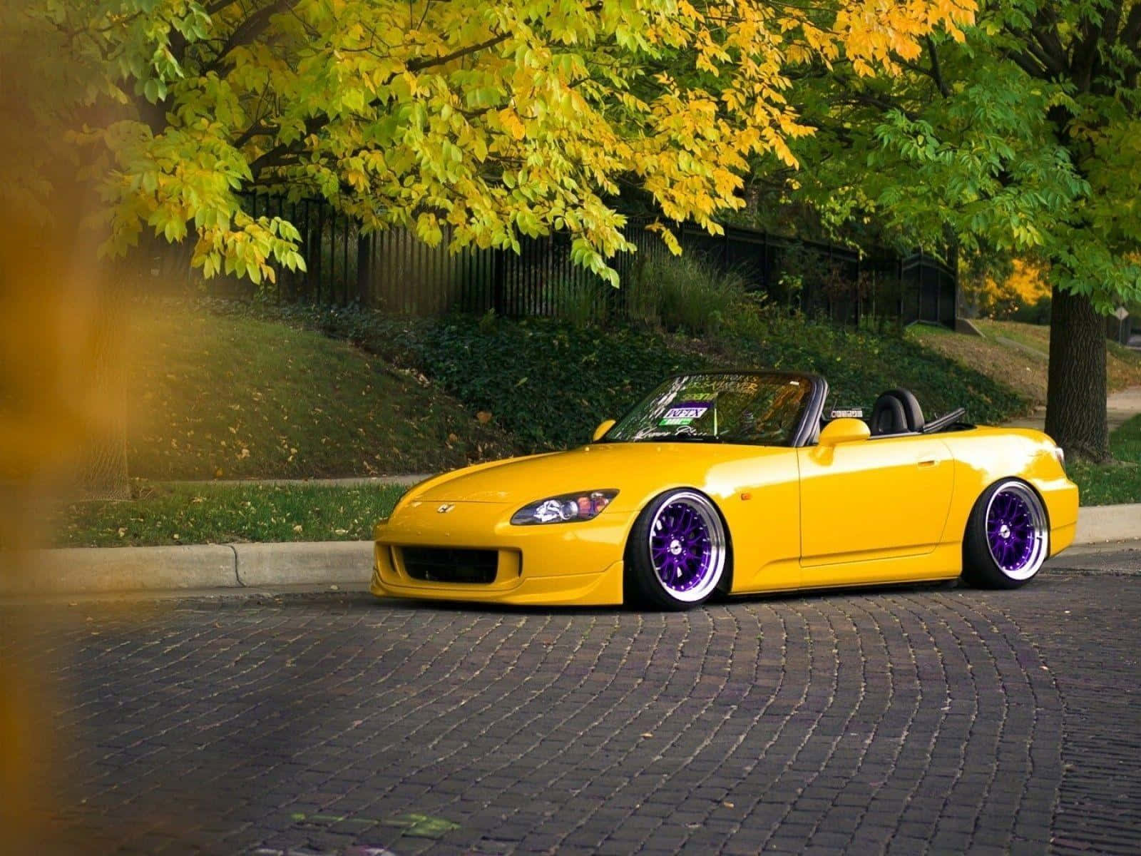 Honda S2000 Yellow Convertible Sports Car Wallpaper