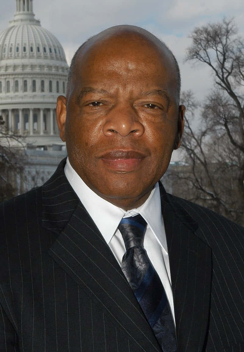 Honorable John Lewis In Front Of The Iconic White House Wallpaper