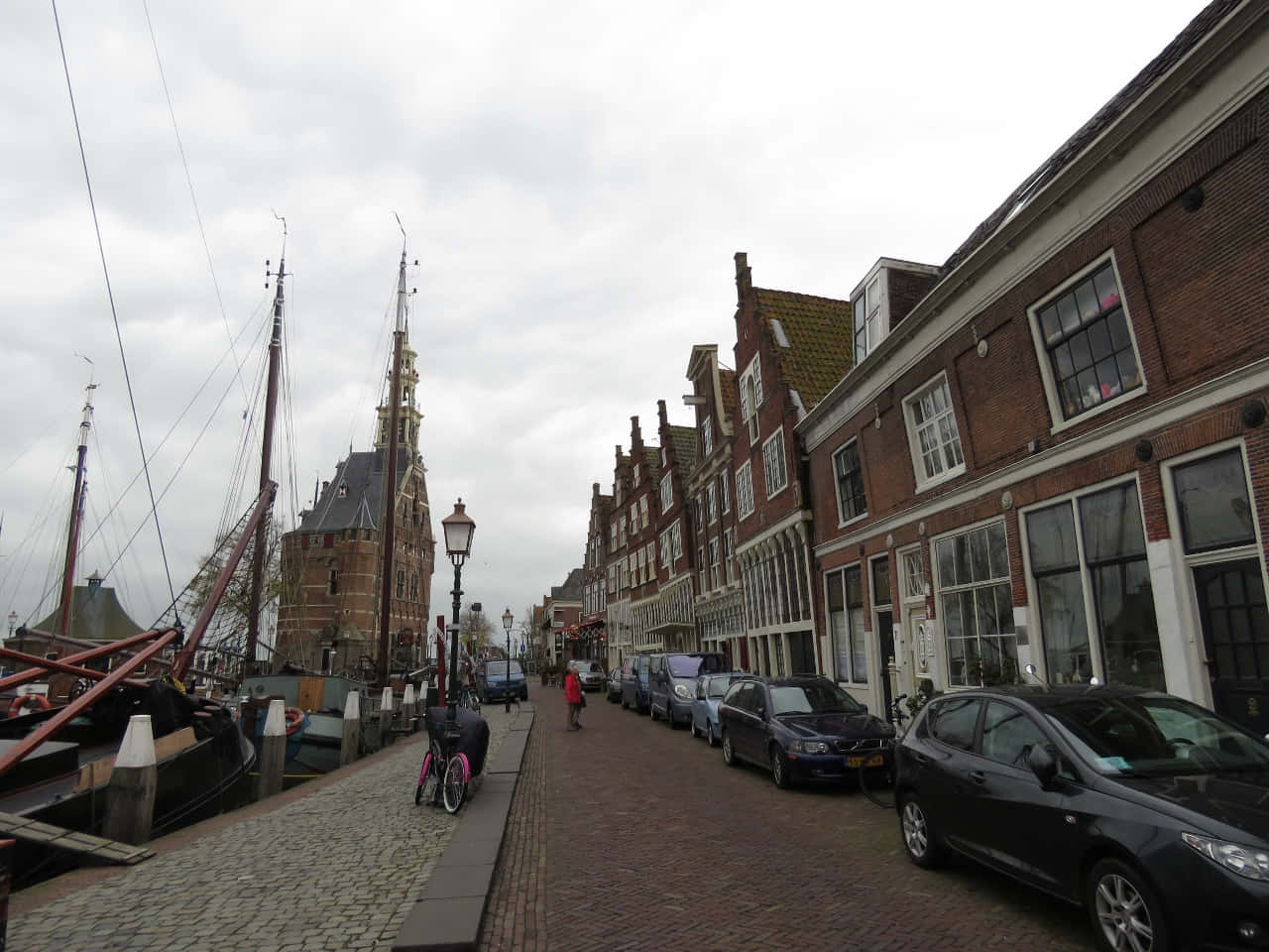 Hoorn Harbor Street View Netherlands Wallpaper