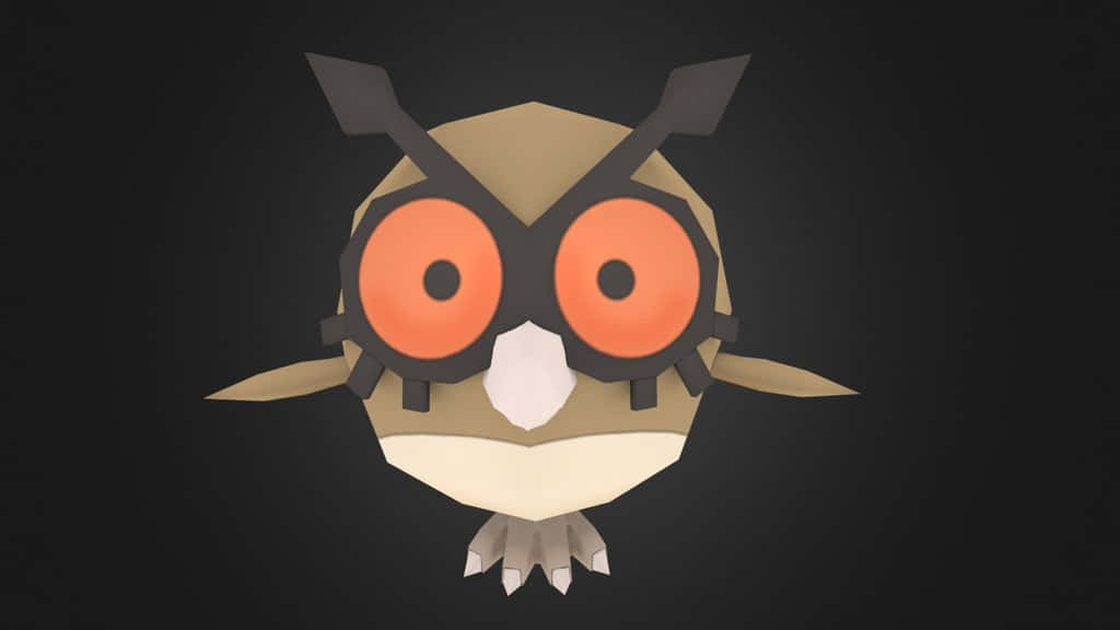 Hoothoot Animation On Black Background Wallpaper