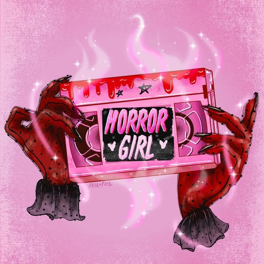 Horror Girl Cassette Tape Art Wallpaper