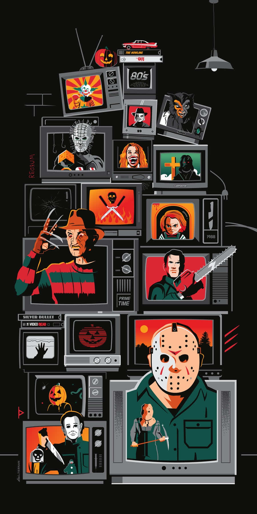 Horror_ Icons_ T V_ Stack Wallpaper