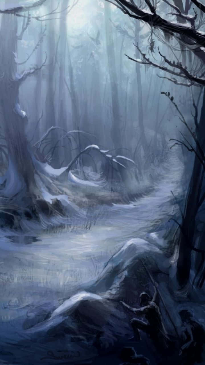 Horror Iphone Spooky Forest Art Wallpaper