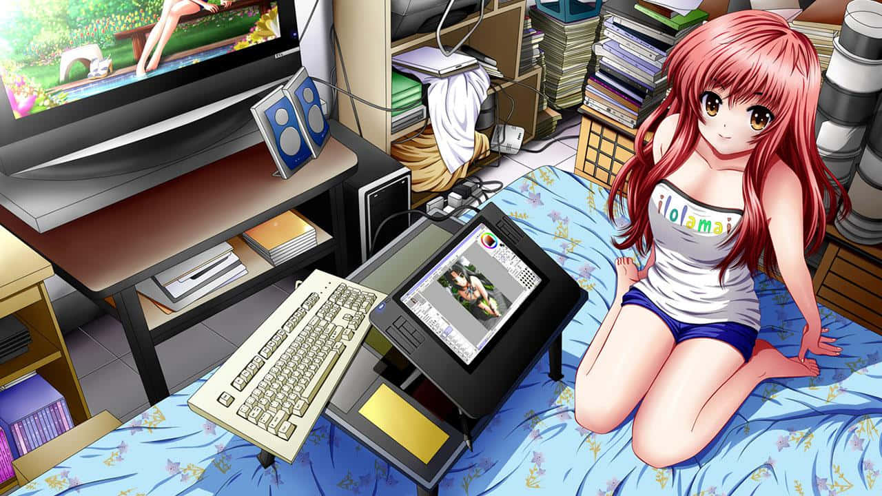 Hot Anime Digital Art Bedroom Wallpaper