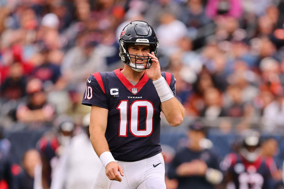 Houston Texans Quarterback Davis Mills Game Day Wallpaper