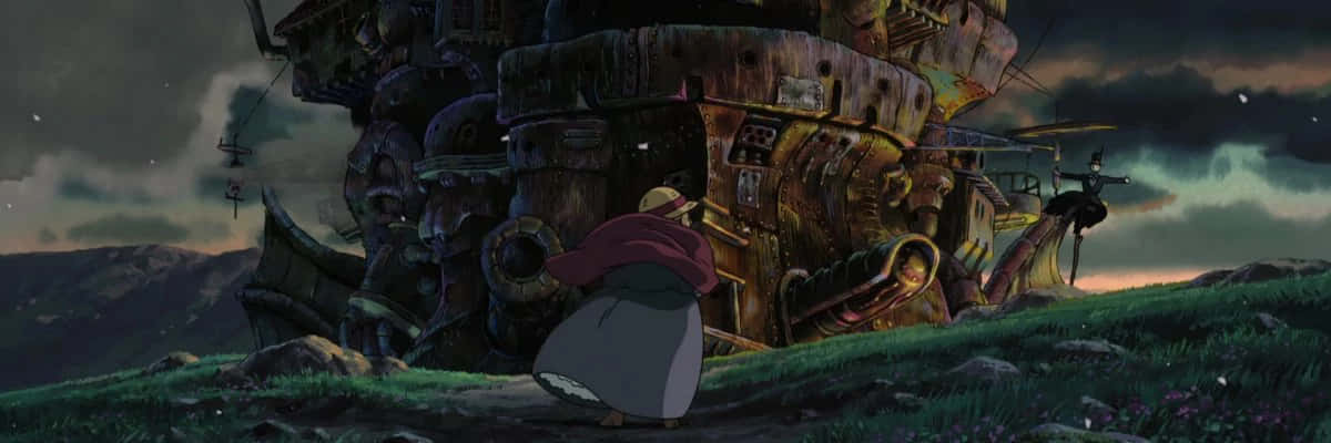 Howls Moving Castle Meadow Scene Wallpaper