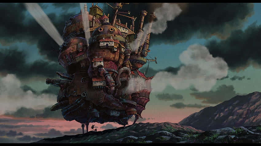 Howls_ Moving_ Castle_ Night_ Scene Wallpaper