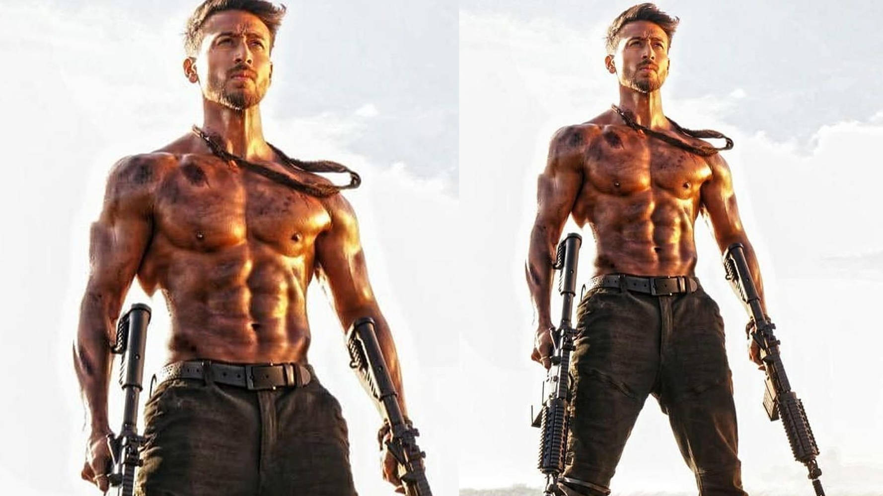 Hrithik Roshan Body Holding Guns Wallpaper