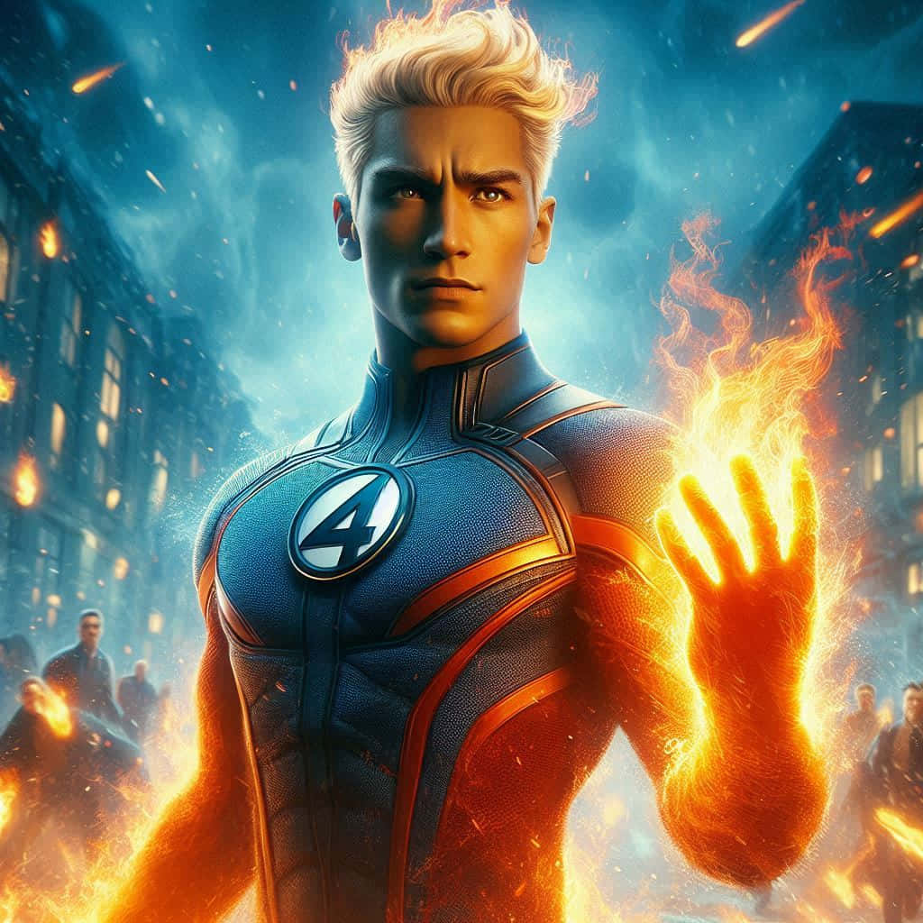 Human_ Torch_ Flame_ On Wallpaper