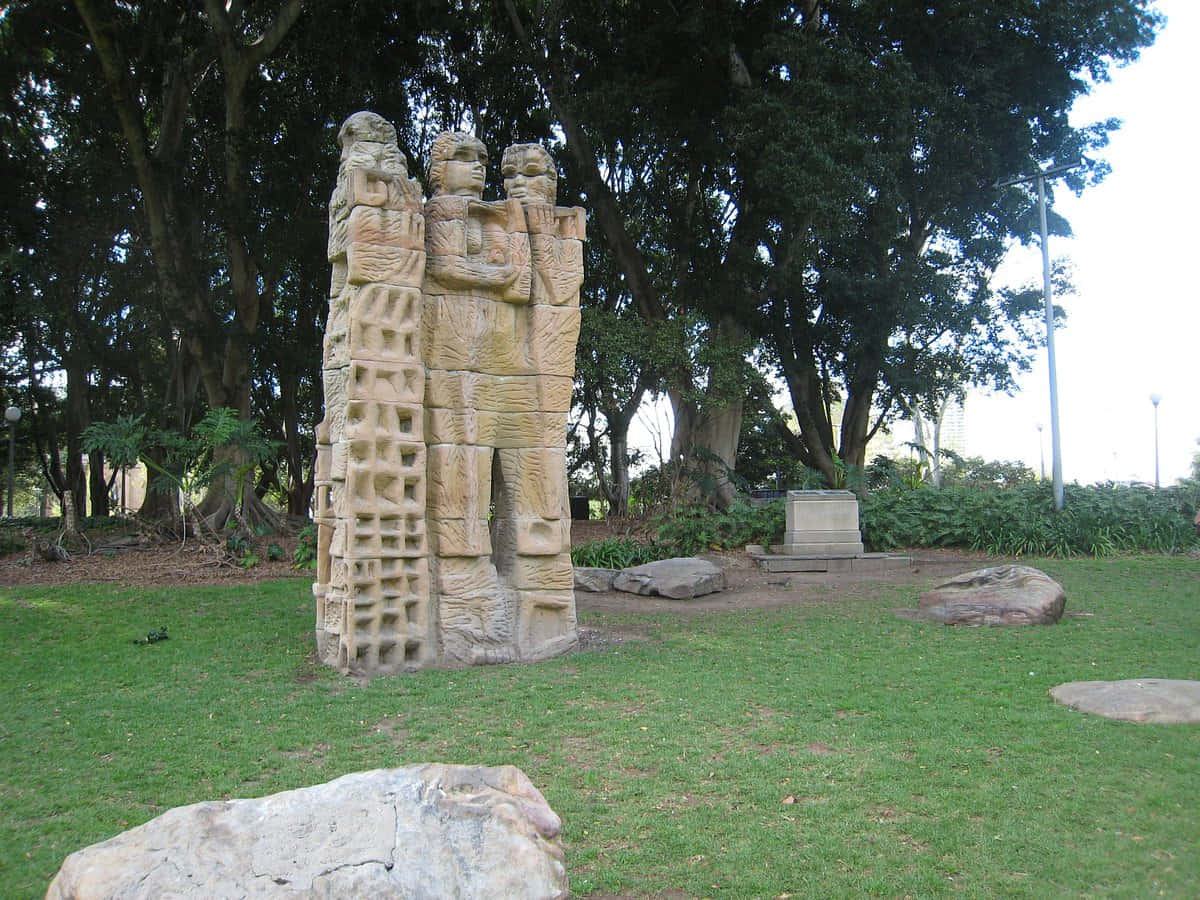 Hyde Park Sydney Sandstone Sculpture Wallpaper