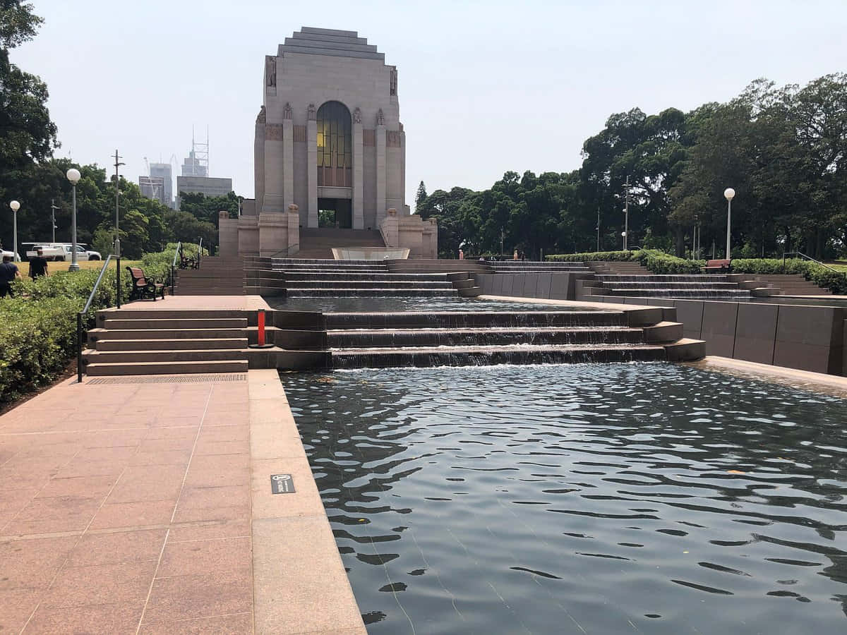 Hyde Park Sydney War Memorialand Reflecting Pool Wallpaper