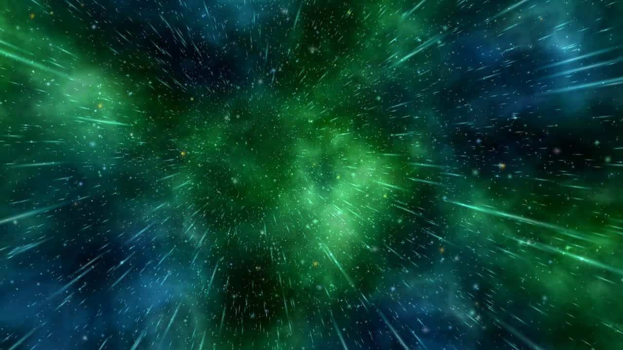 Hyperspace Green Nebula Wallpaper