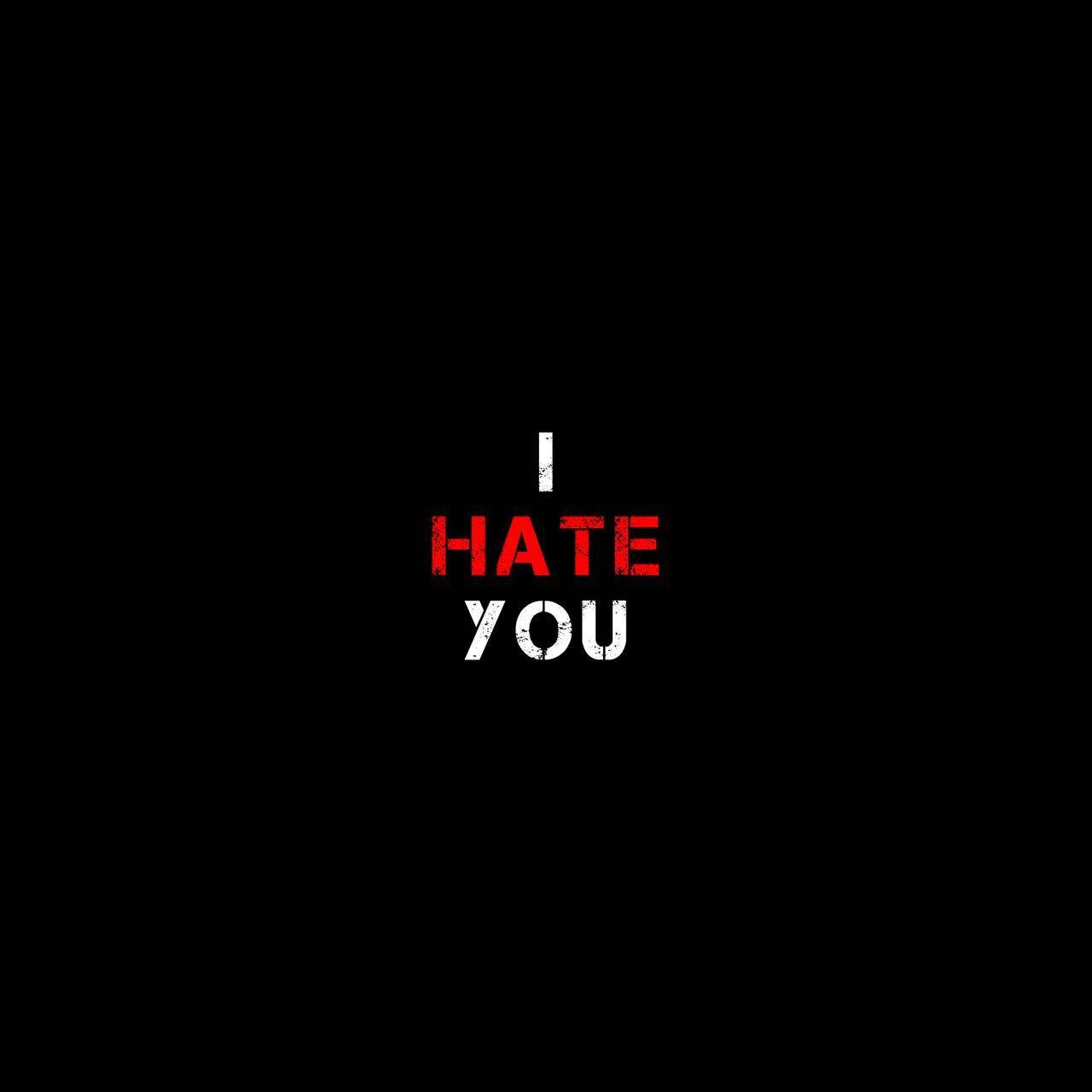 I Hate You Black Minimalist Wallpaper