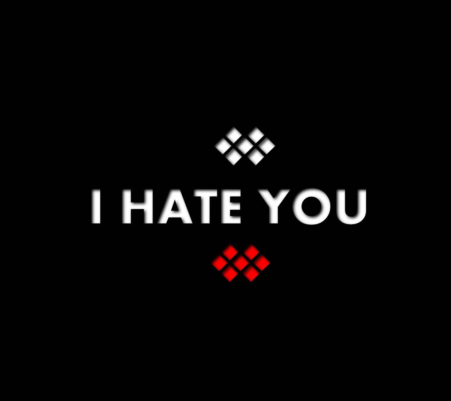 I Hate You Red White Diamonds Wallpaper