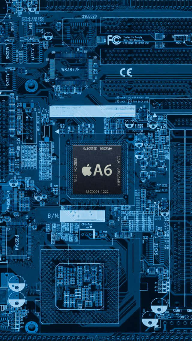 I Phone A6 Chip Circuitry Blueprint Wallpaper