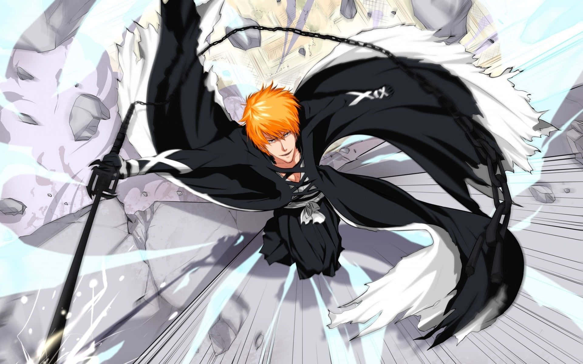 Ichigo Kurosaki Fights In The Thousand-year Blood War Arc Wallpaper