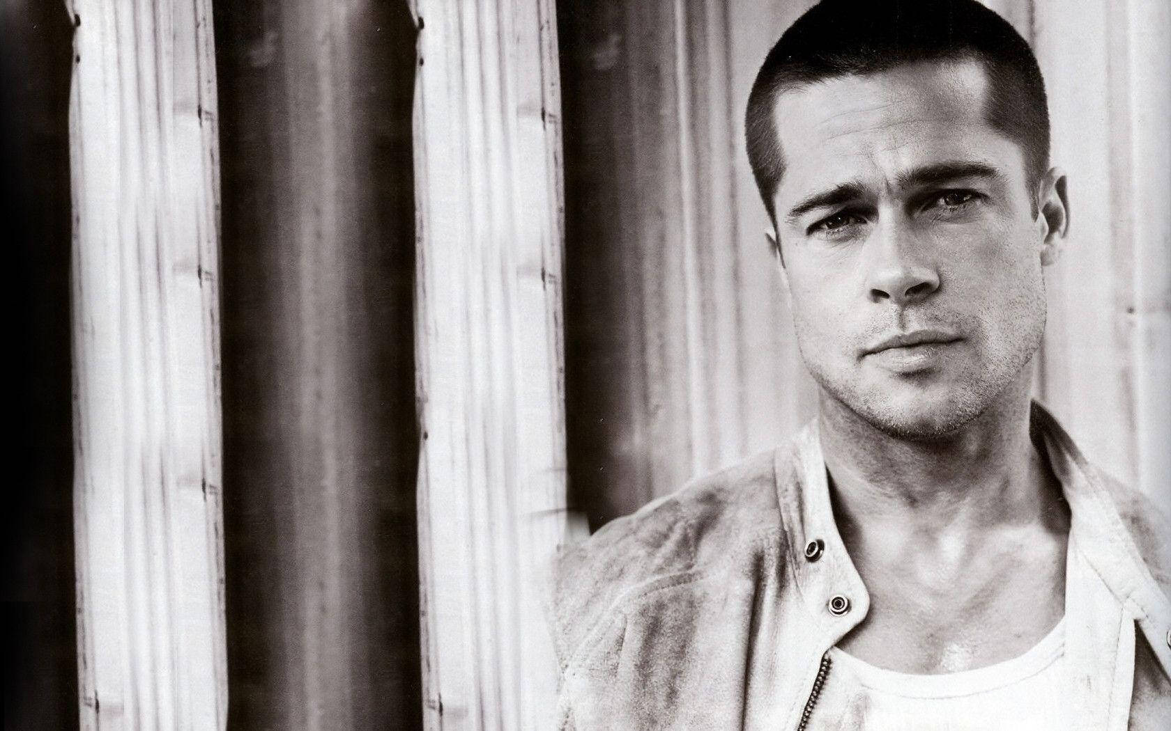 Iconic Actor Brad Pitt Rocks A Buzz Cut Wallpaper