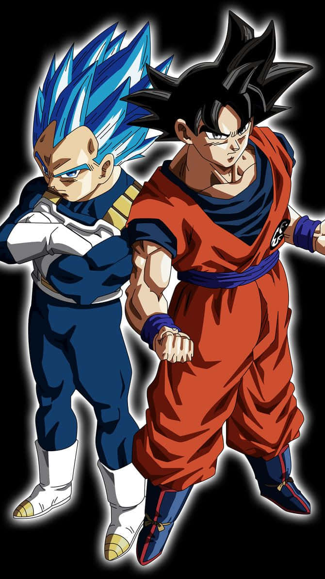 Iconic Dbz Duo, Goku And Vegeta, Have Landed On Your Iphone Wallpaper