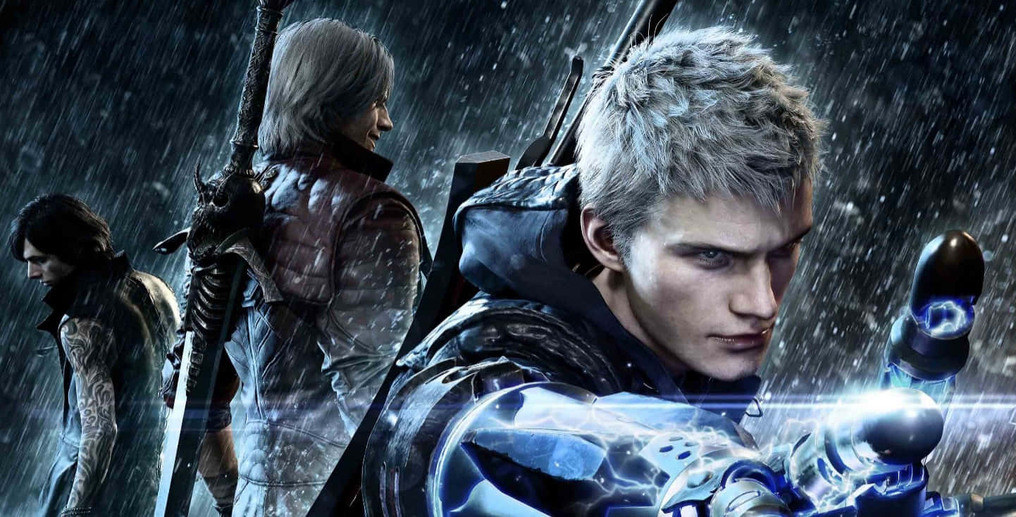 Iconic Devil May Cry Characters Gathered For An Intense Battle Wallpaper