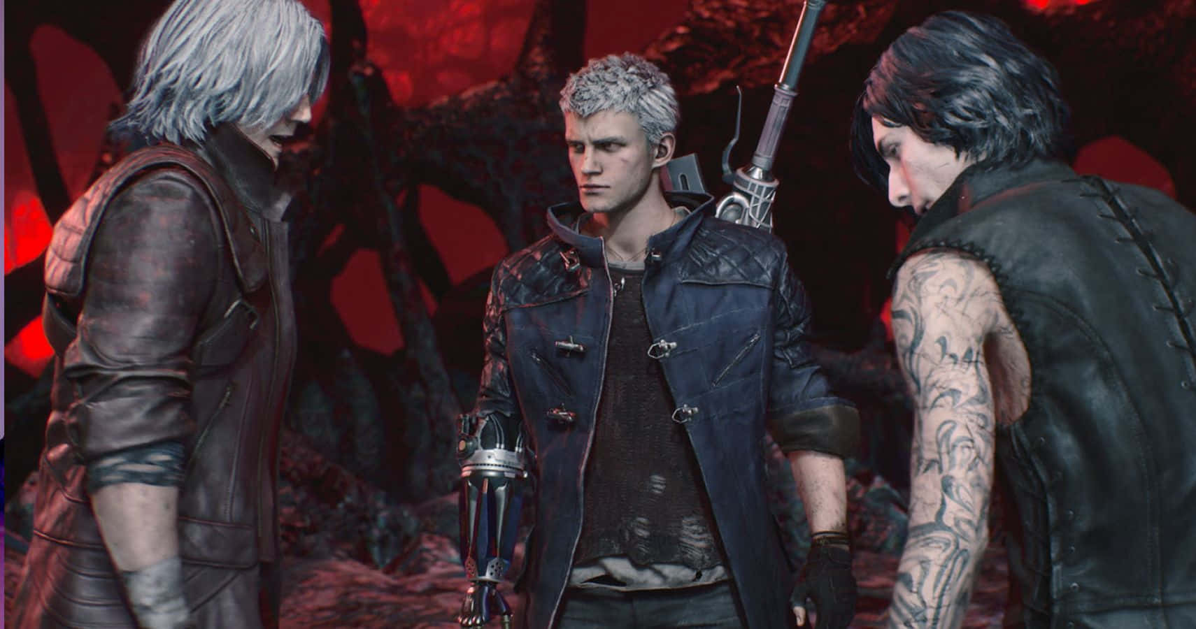 Iconic Devil May Cry Characters In Action Wallpaper