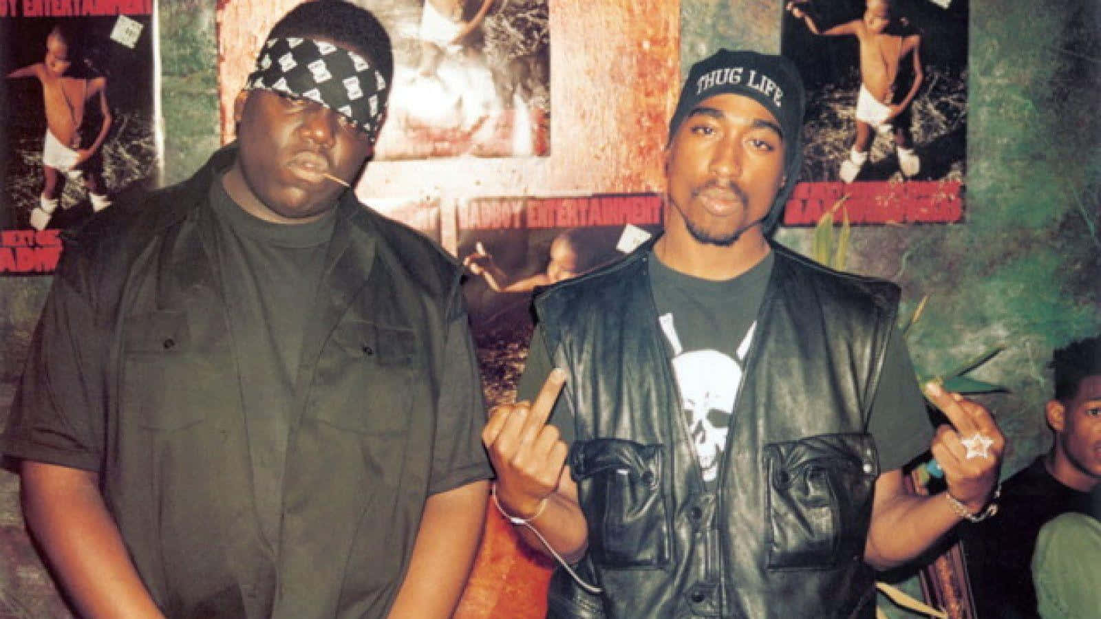 Iconic Hip-hop Legends 2pac And Biggie Smalls United Wallpaper