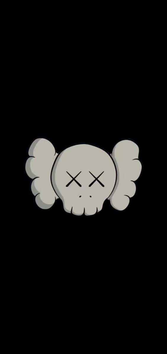 Iconic Kaws Black And White Graffiti Art Wallpaper