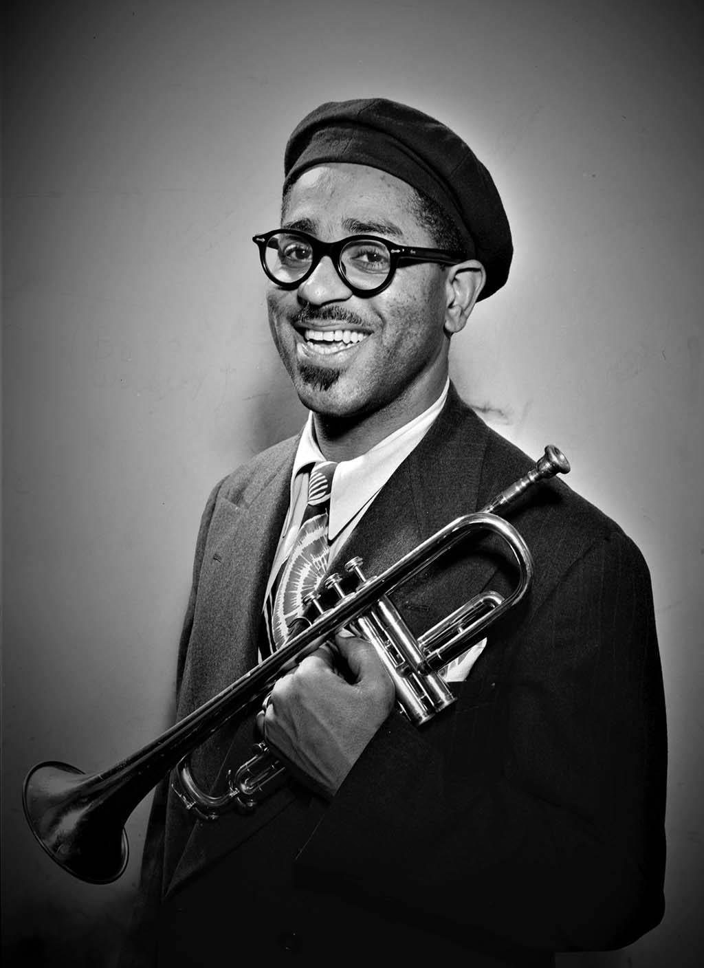 Iconic Portrait Of Jazz Legend Dizzy Gillespie Wallpaper