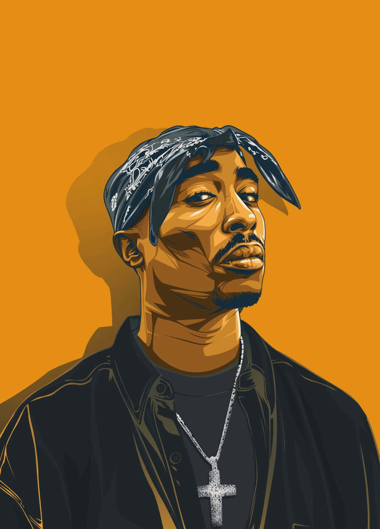 Iconic Rapper Illustration Art Wallpaper