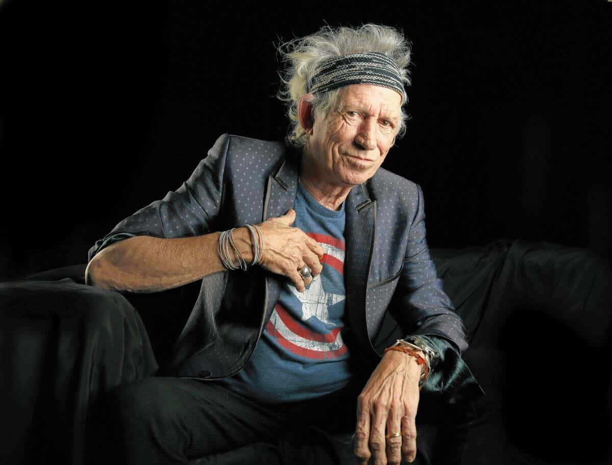 Iconic Rockstar Pose Keith Richards Wallpaper