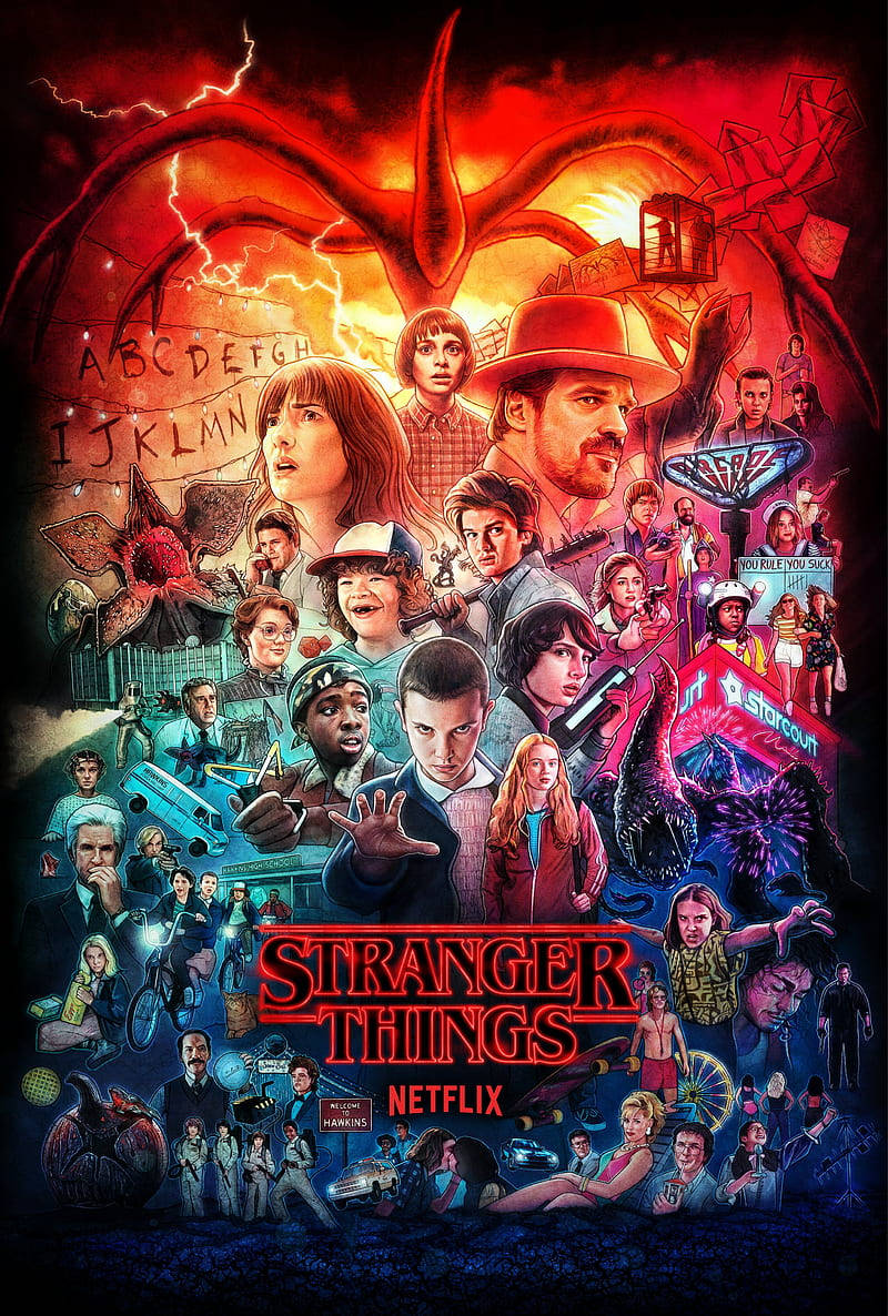 Iconic Scenes Stranger Things Phone Wallpaper