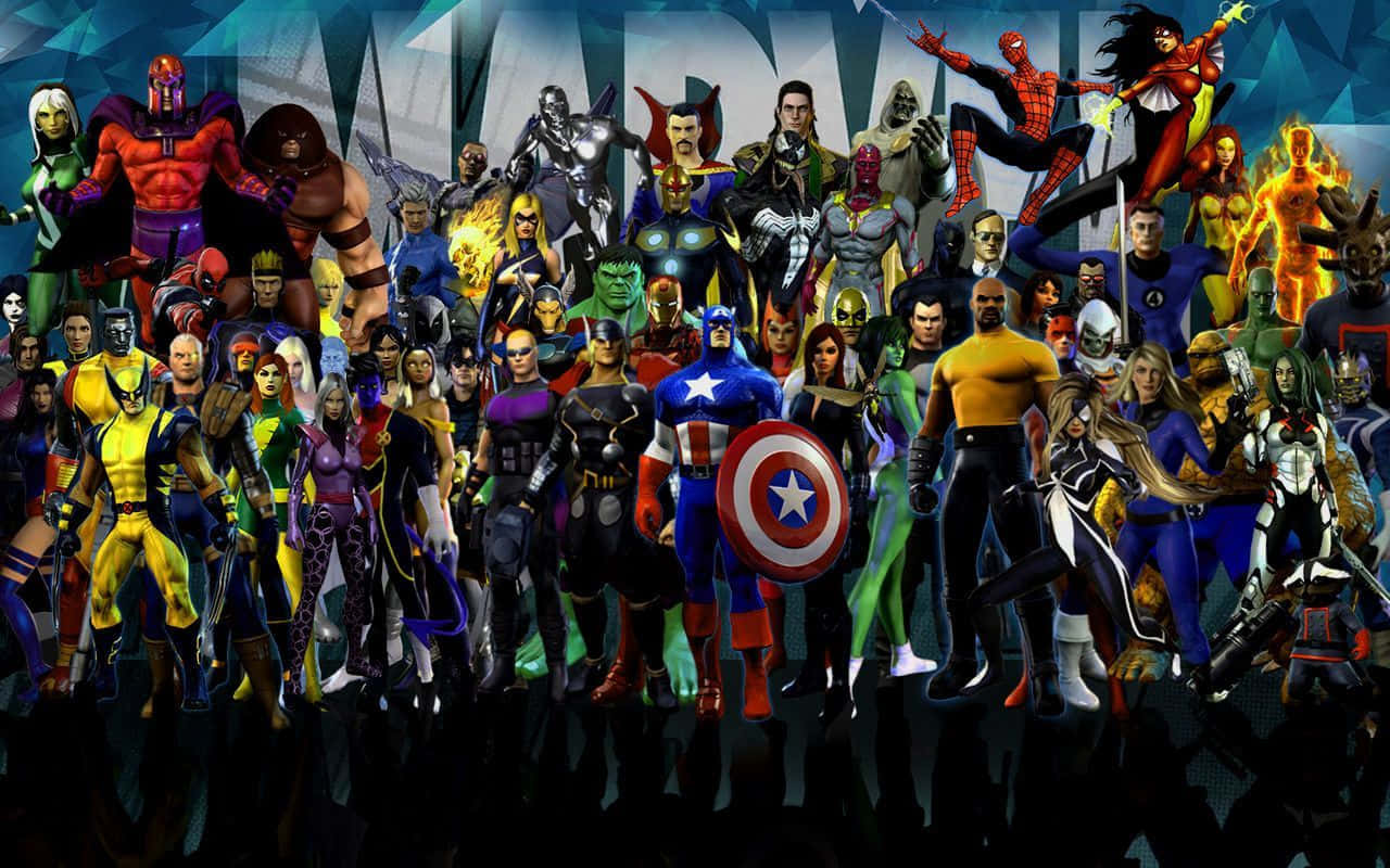 Iconic Superheroes Of Marvel Ipad Wallpaper