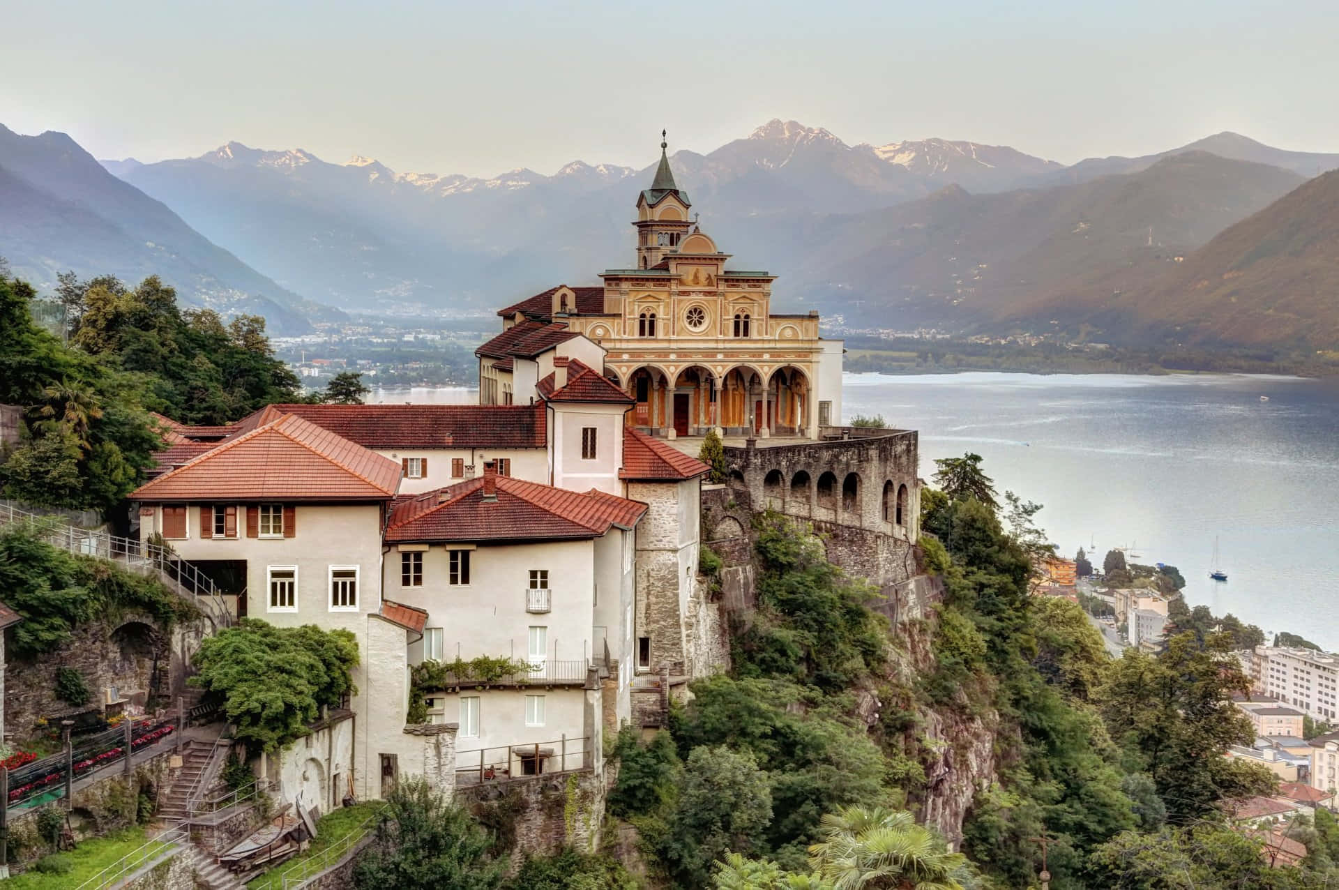 Idyllic Lakeside View In Locarno, Switzerland Wallpaper