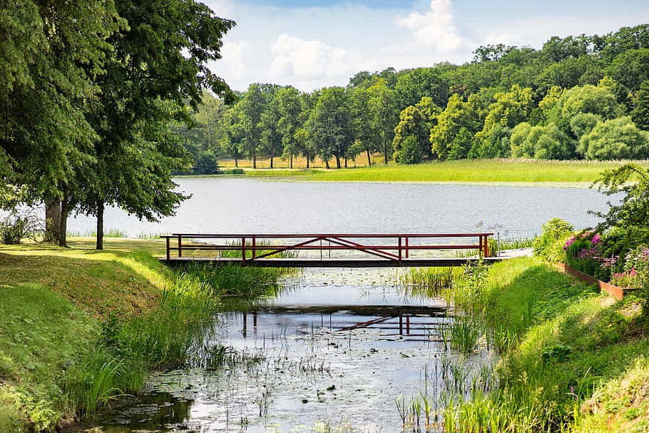 Idyllic Metal Bridge Wallpaper