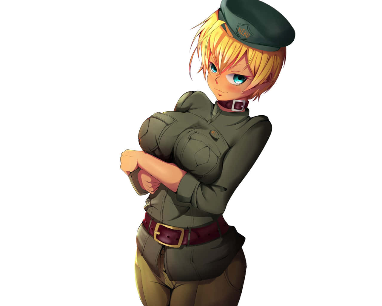 Ikumi Mito Anime Character Military Uniform Wallpaper