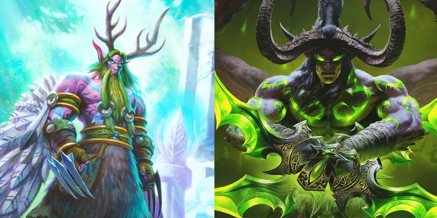 Illidan_and_ Malfurion_ Stormrage_ Artwork Wallpaper