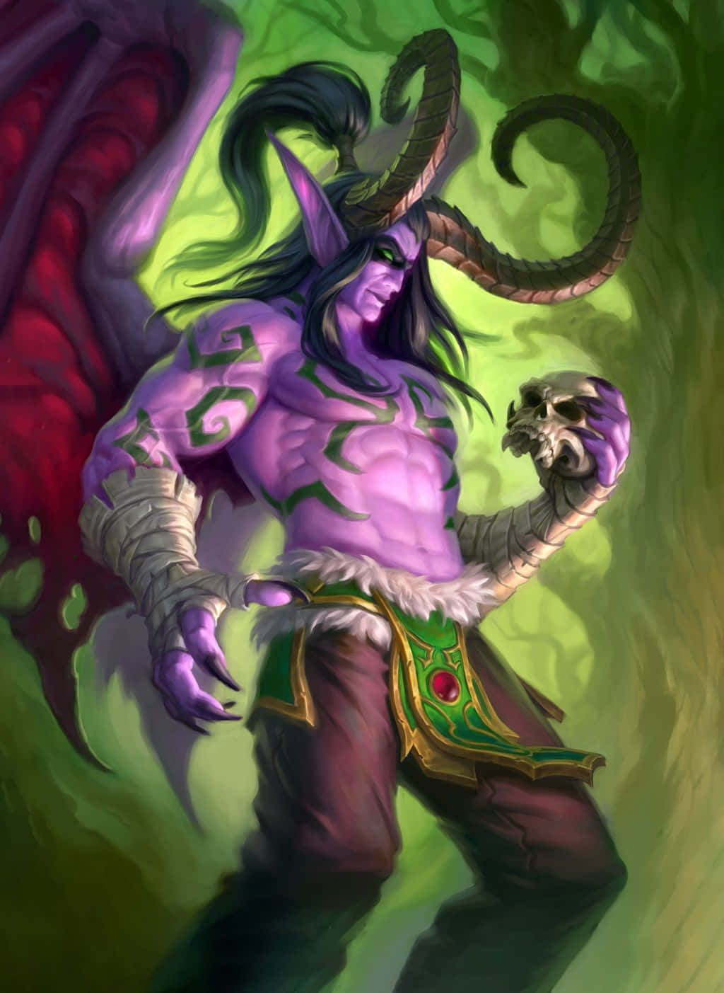 Illidan Stormrage Holding Skull Wallpaper