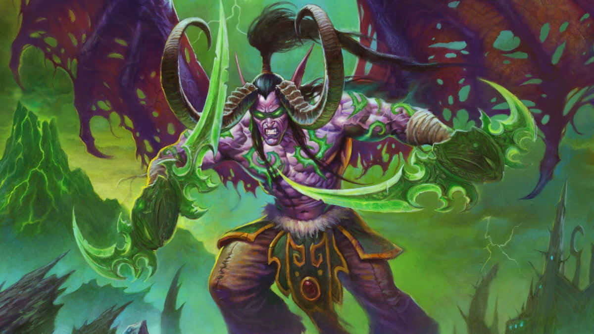 Illidan Stormrage Warcraft Artwork Wallpaper