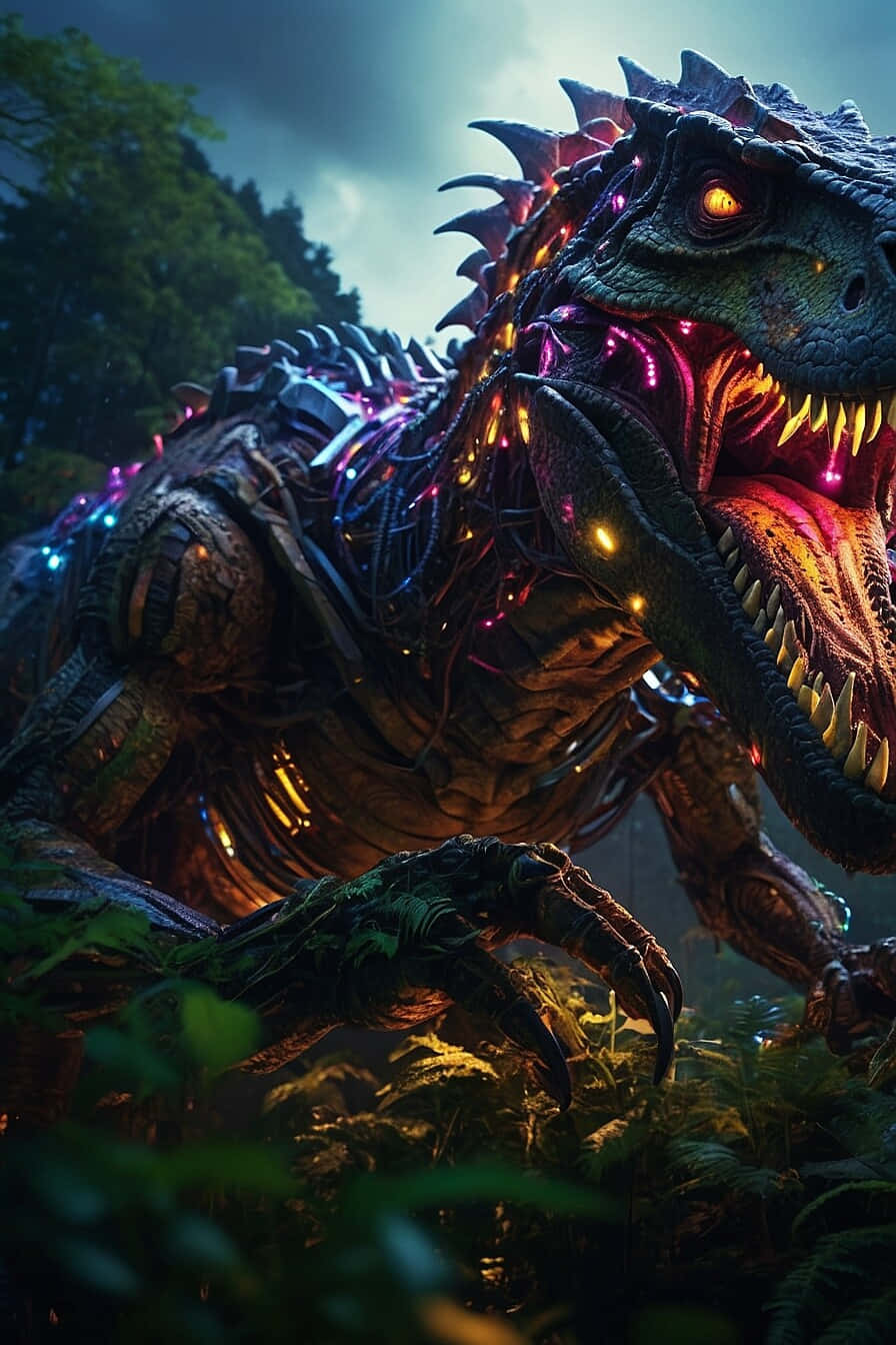 Illuminated Indominus Rex Night Prowl Wallpaper