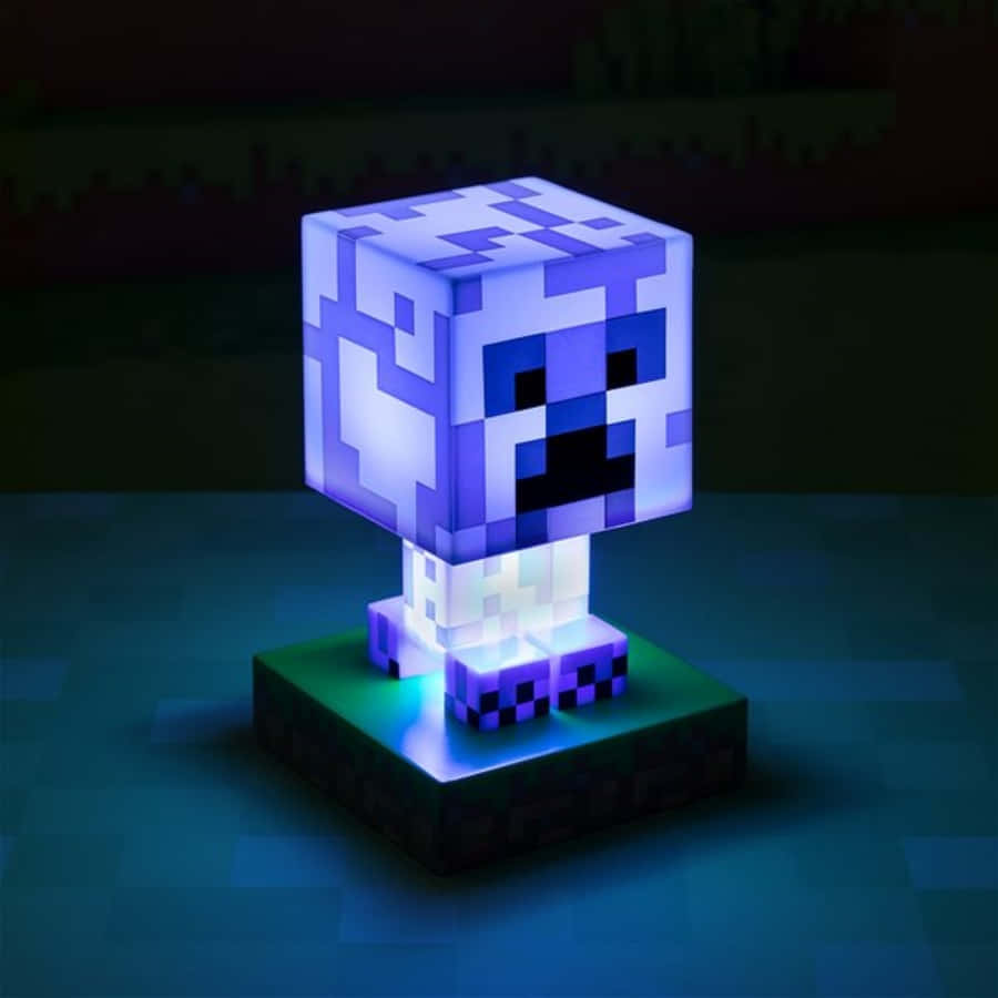 Illuminated Minecraft Charged Creeper Figurine Wallpaper