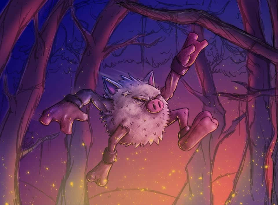 Illustration Of Primeape In The Forest Wallpaper