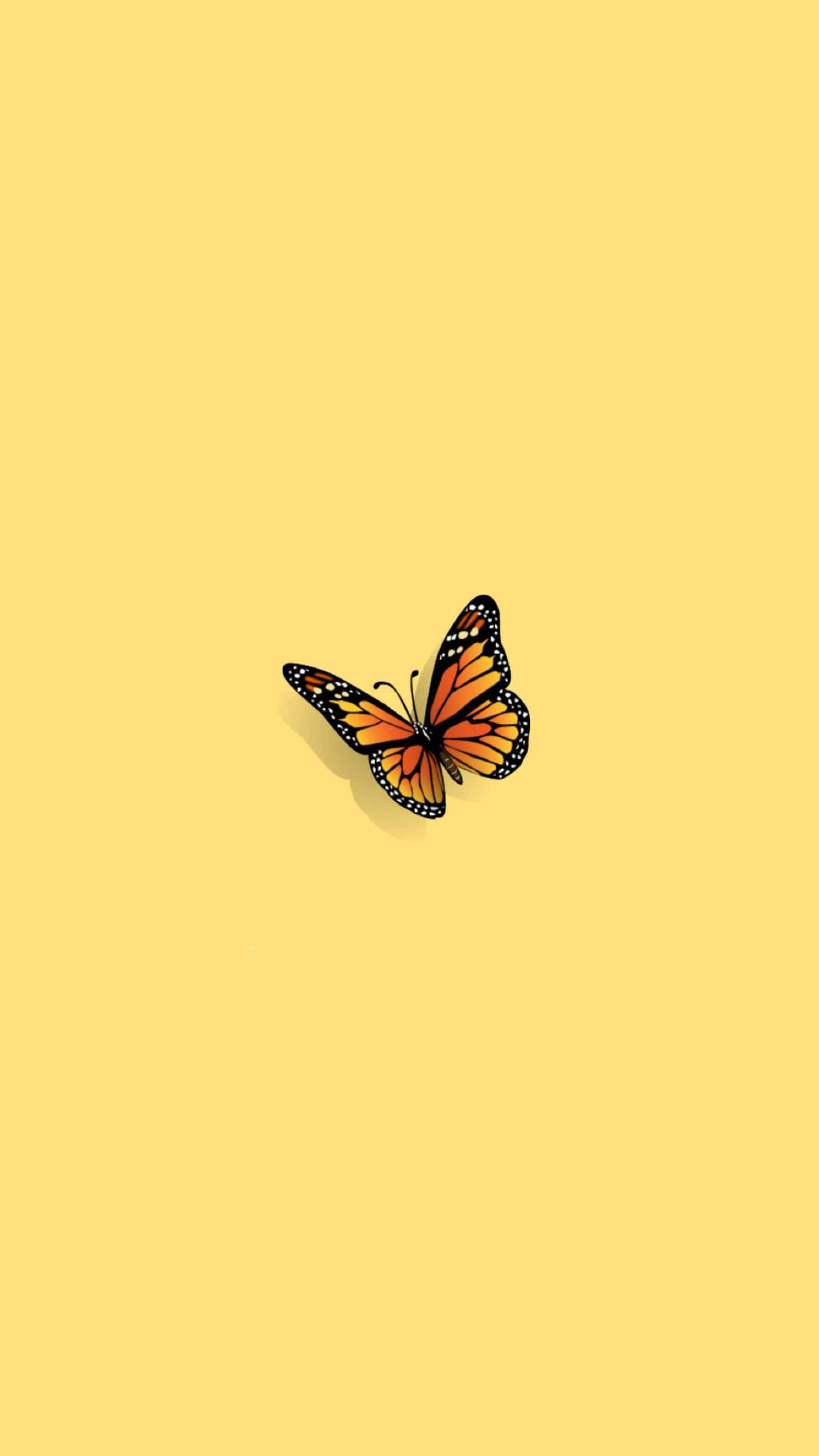 Image A Beautiful Yellow Butterfly Perched On A Vibrant Flower Wallpaper