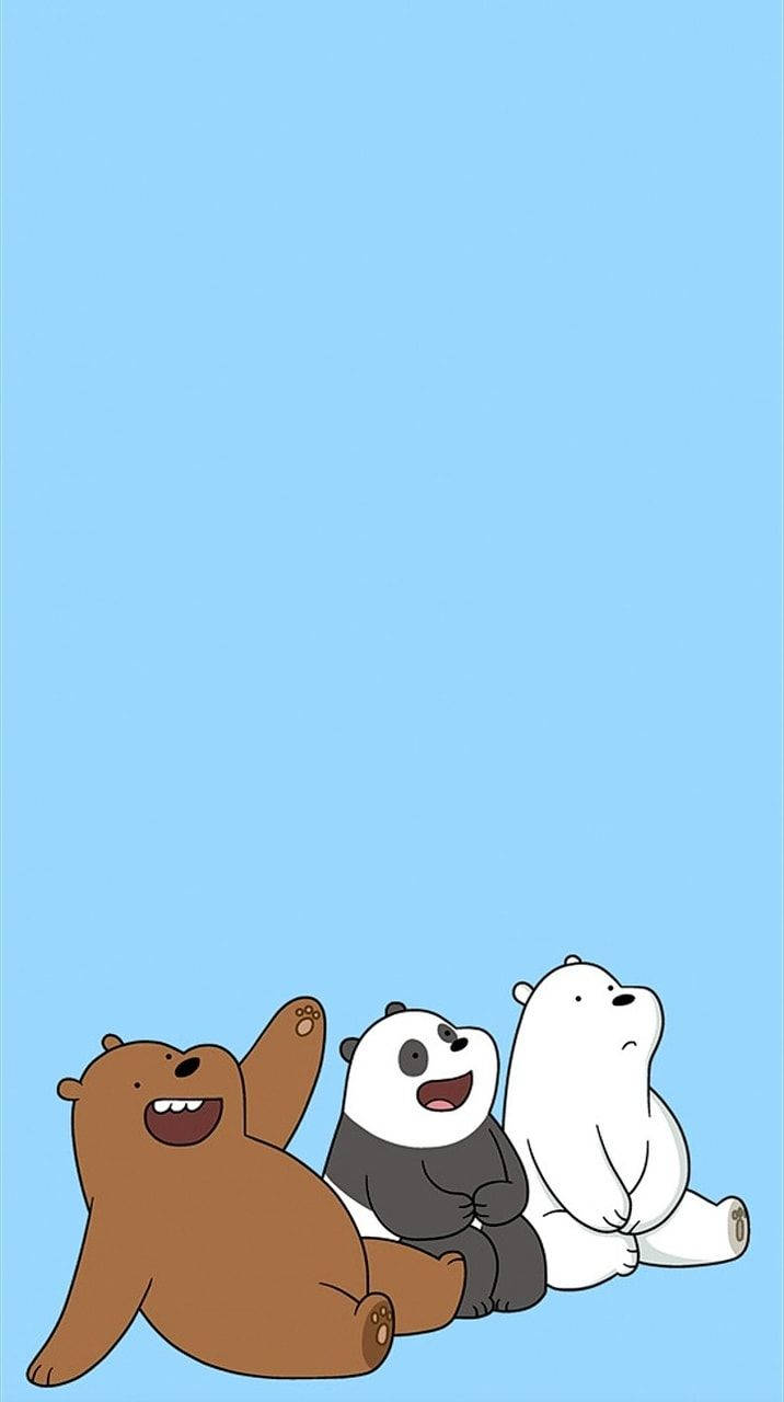 Image A Charming Blue Sky Captivates The Happiness Of We Bare Bears Wallpaper