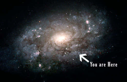 Image A Cosmic Transformation Of You In A Bright, Colorful You Are Here Galaxy Wallpaper