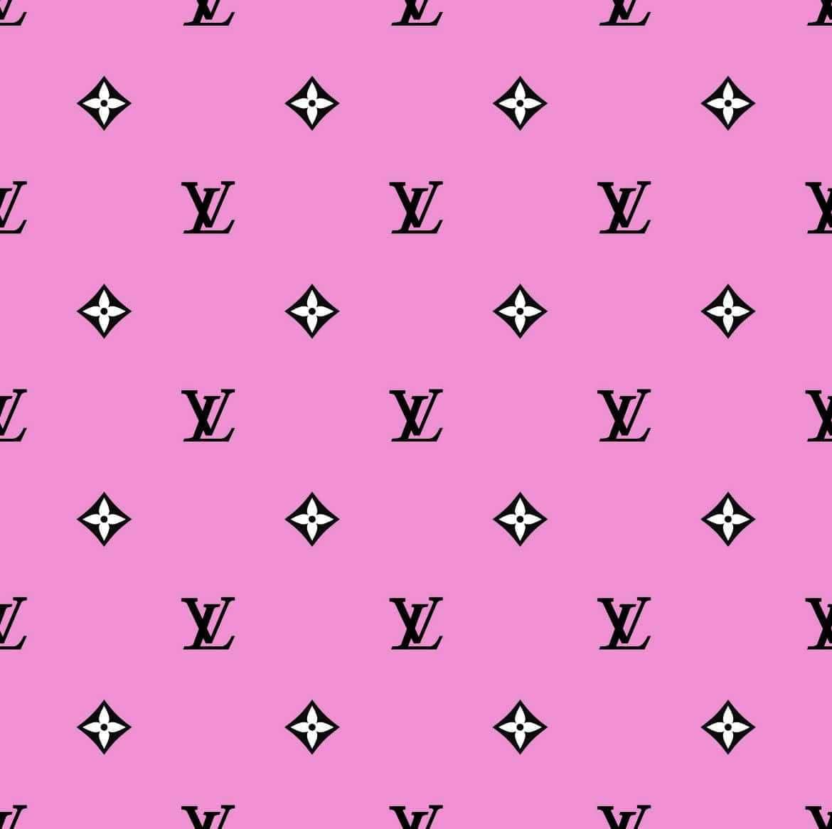 Image A Golden Monogram Against A Pink Louis Vuitton Background Wallpaper